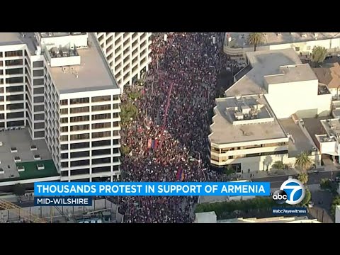 Thousands of pro-Armenian demonstrators rally in Beverly Hills | ABC7