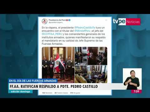 Fuerzas Armadas ratifican su respaldo al presidente Pedro Castillo