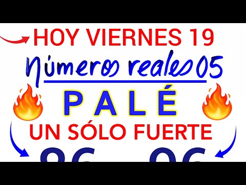 Los PALÉ y SÚPER que SALEN HOY VIERNES 19 de JULIO/ Números para hoy VIERNES 19/07/2024/ PALÉ de HOY