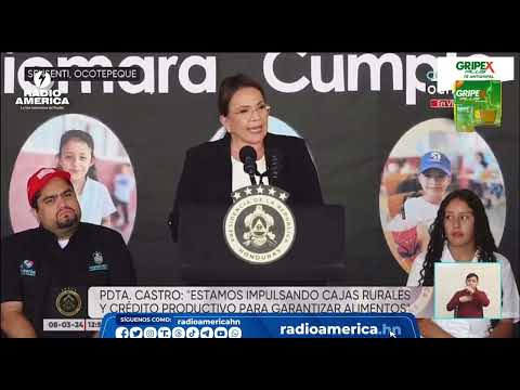 La presidenta Xiomara Castro, brindó un discurso este día en el municipio de Sensenti, Ocotepeque.
