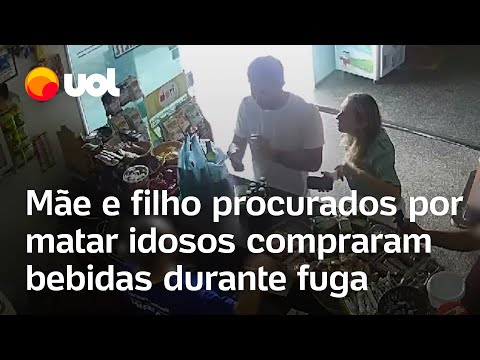 Mãe e filho suspeitos de matar idosos compraram bebidas durante a fuga no Mato Grosso; veja vídeo