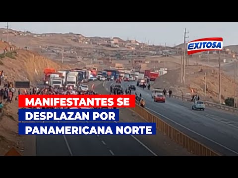 Puente Piedra: Manifestantes se desplazan por Panamericana Norte