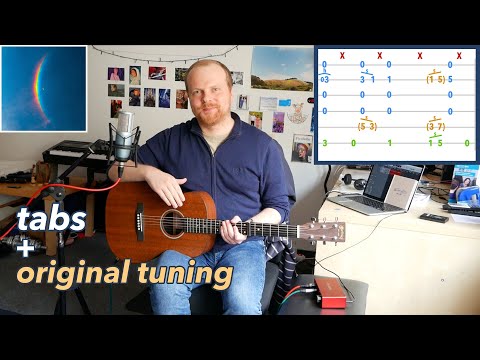 Coldplay - Jupiter acoustic guitar full tutorial in original tuning (w/ tabs & chords)