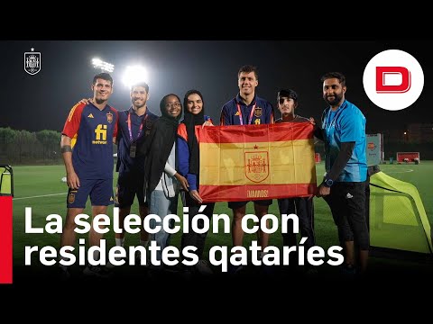 El divertido entrenamiento de la selección con residentes qataríes