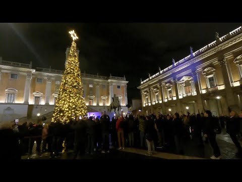 Rome lights up Christmas trees and decorations