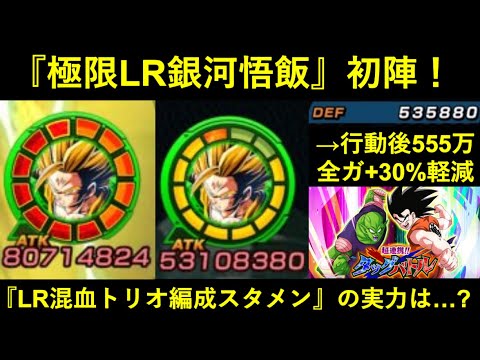 【ドッカンバトル】初手1,000万耐久から5T目最大火力！LR混血トリオ編成スタメン『LR極限銀河悟飯』の実力は…？