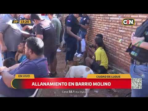 Allanamiento en Luque: Desbaratan banda de presuntos asaltantes en el barrio Molino