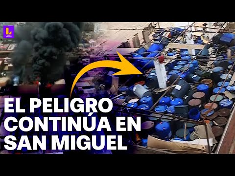 Es una bomba de tiempo: Almacen que se incendió en San Miguel sigue teniendo bidones con químicos