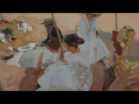 'Bajo el toldo, Playa de Zarauz (1910)' de Joaquín Sorolla, en el Bellas Artes de Bilbao