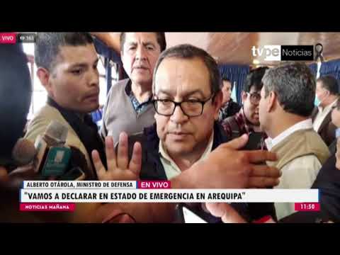 Ministro Otárola: vamos a declarar a Arequipa en estado de emergencia por 30 días