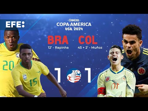 1-1. Colombia pone en su sitio a Brasil: contra Uruguay en cuartos y sin Vinícius