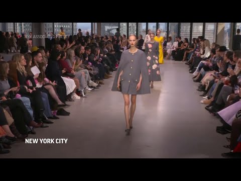 Carolina Herrera shows bright colors in sumptuous fabrics at New York Fashion Week show