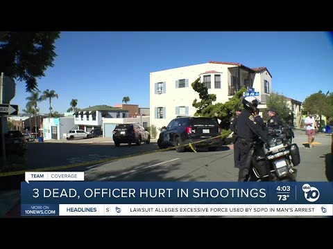 Harbor police officer recovering after 3 killed in shootings in Little Italy and downtown