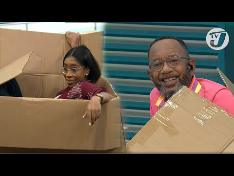 Cardboard Box Race Challenge - Neville Bell & Simone Clarke-Cooper | TVJ Smile Jamaica