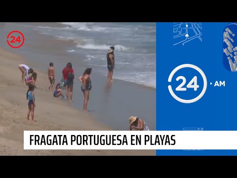 Prohibición de baño en siete playas del país por fragata portuguesa | 24 Horas TVN Chile