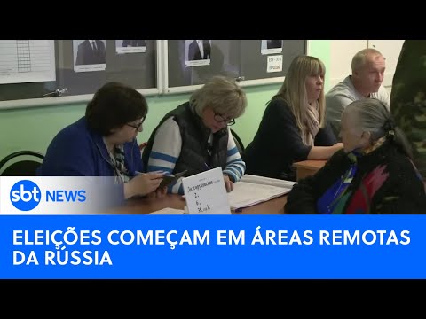 Rússia começa a votação antecipada para as eleições presidenciais |#SBTNewsnaTV (26/02/24)