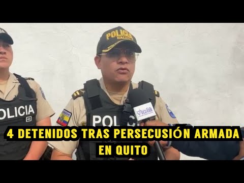 4 Delincuentes detenidos tras persecusión armada en Quito