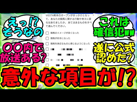 【ウマ娘 反応集】『JRA運営のVIESTAアンケートにまさかのウマ娘が登場！？』に対するみんなの反応集 ウマ娘 まとめ【ウマ娘プリティーダービー】