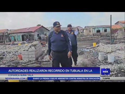 Autoridades realizaron recorrido en Tubula en la comarca de Guna Yala tras incendio