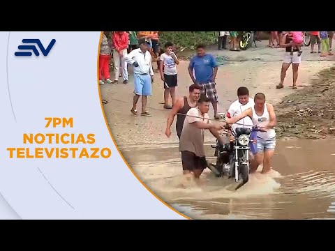 Desbordamiento de río en Santa Elena aisló a 1 300 habitantes de comuna Dos mangas