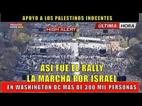 Asi fue la marcha en apoyo a Israel en Washington DC casi 300 mil personas