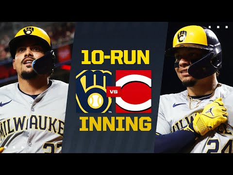 FULL INNING: Brewers score 10 TIMES in the 9th inning! (Homers from Adames and Contreras!)