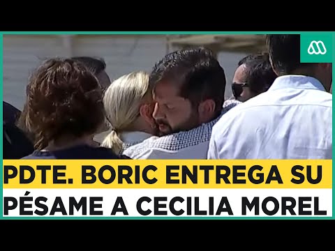 Presidente Boric y el sentido abrazo con Cecilia Morel viuda del expresidente Piñera