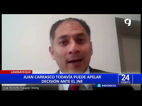 Elecciones 2022: declaran improcedente candidatura de Juan Carrasco