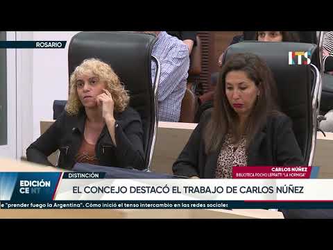 Distinguen a Carlos Nuñez en el Concejo Municipal de Rosario