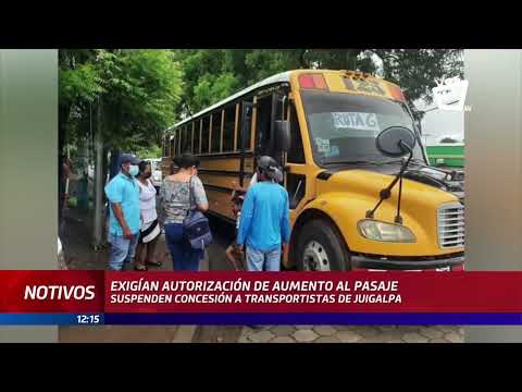 Suspenden concesión a transportistas de Juigalpa por exigir aumento al pasaje