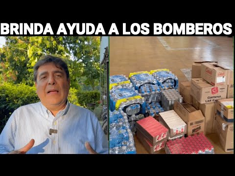 CARLOS PINEDA DA AYUDA A BOMBEROS QUE TRABAJAN PARA SOFOCAR LAS LLAMAS EN EL VOLCAN DE AGUA GUATE