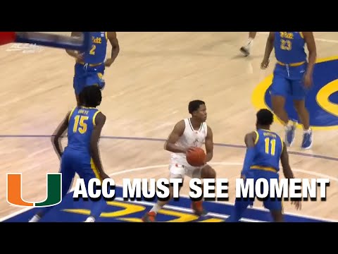 Acc Football Basketball 🏀 Miami's Charlie Moore Gets The Steal And Throws The No-Look Dime | ACC Must See Moment