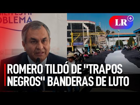 MINISTRO del Interior tildó de TRAPOS NEGROS a BANDERAS peruanas de LUTO levantadas en PUNO | #LR