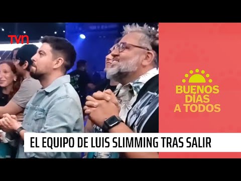 La celebración tras el escenario de los amigos de Luis Slimming tras su triunfo en Viña