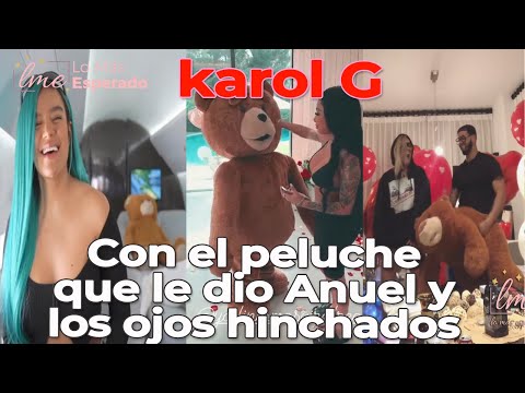 Karol G se deja ver con el peluche que le dio Anuel AA y los ojos hinchados al enviar mensaje