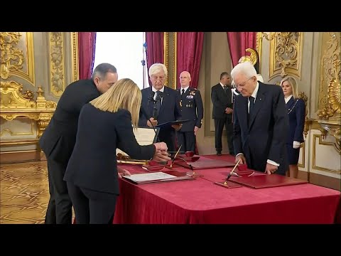 Italie : Giorgia Meloni et son gouvernement prêtent serment devant le président italien | AFP Images