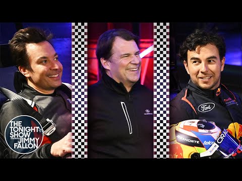 Jimmy, Jim Farley and Sergio “Checo” Pérez Race Go-Karts in Partnership with Ford | The Tonight Show