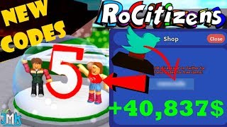 rocitizens codes roblox money anniversary 5th working snowglobe simulator vehicle