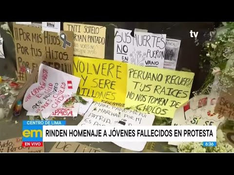 Centro de Lima: rinden homenaje a jóvenes fallecidos en protesta