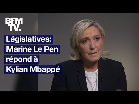 Législatives: Marine Le Pen répond à Kylian Mbappé, qui a appelé à voter contre l'extrême droite