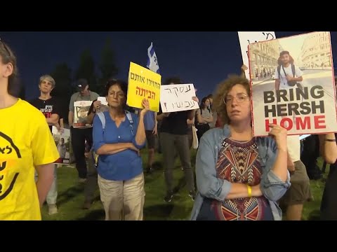 Relatives of Israeli hostages rally outside prime minister's office calling for cease-fire deal