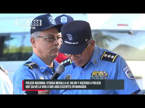 Medalla al valor y ascenso a policía que hizo rescate heroico en Managua - Nicaragua