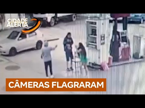 Câmera de segurança de posto de combustíveis flagra assassinato de frentista