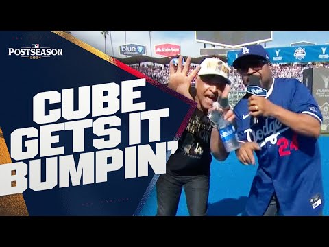 Ice Cube performs at Dodgers World Series parade and parties with Dave Roberts!