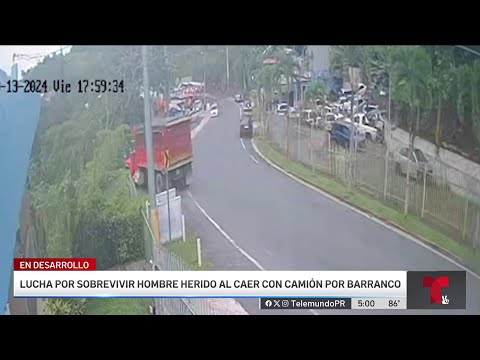 Lucha por su vida camionero que cayó por risco en Barranquitas