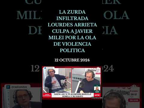 La zurda infiltrada Lourdes Arrieta culpa a Javier Milei por ola de violencia política (12 oct 2024)