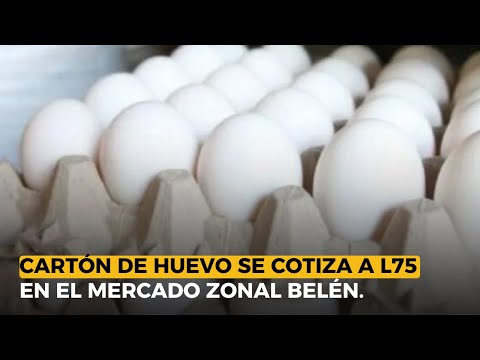 El cartón de huevo mediano se cotiza a L75 en el mercado zonal Belén.