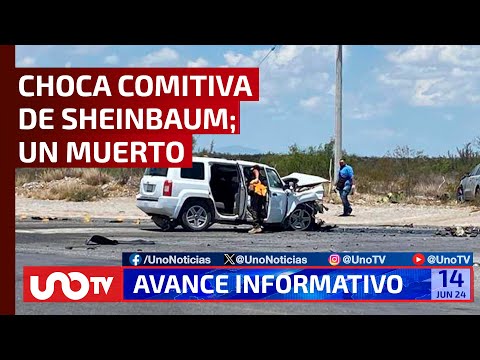 Comitiva de Sheinbaum en choque; un muerto y EEUU autoriza dispositivo para armas