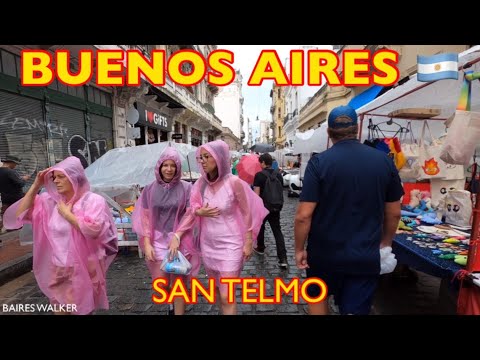 [4K] Buenos Aires Walk - Barrio San Telmo / Mercado de San Telmo - Buenos Aires -Argentina