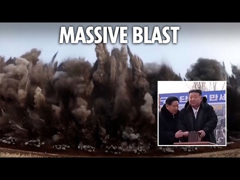 Huge explosion as Kim Jong Un kicks off housing project in North Korea